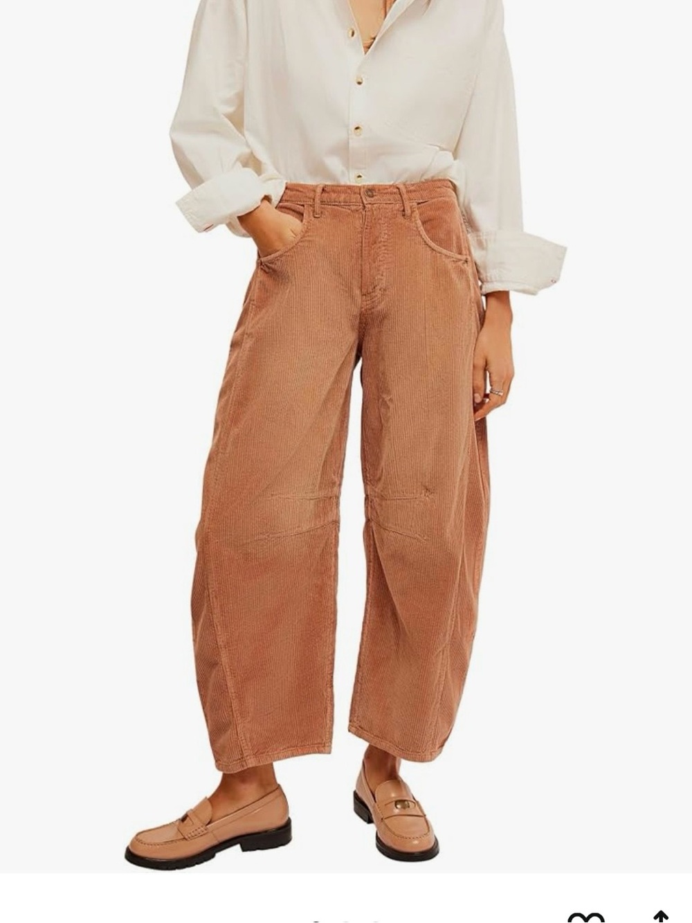 We The Free Good Luck Cord Mid Rise Barrel Pants